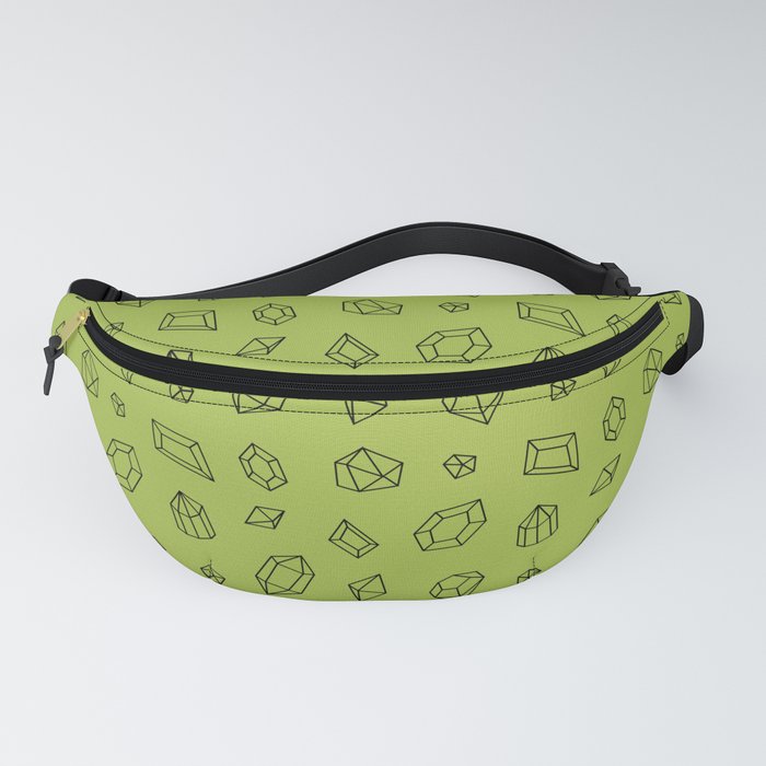 Light Green and Black Gems Pattern Fanny Pack