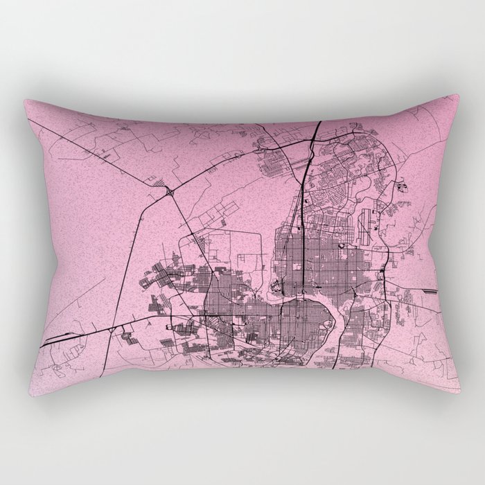 Laredo, USA - Aesthetic City Map Rectangular Pillow