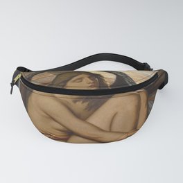 Tortured Souls - Soul in Bondage angelic still life magical realism portrait painting by Elihu Vedder  Fanny Pack