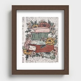 Book Page Florals by KT'sCanvases Recessed Framed Print