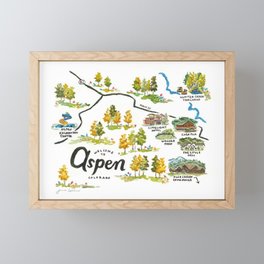 Aspen, Colorado map Framed Mini Art Print