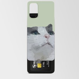Existential cat - abstract green Android Card Case