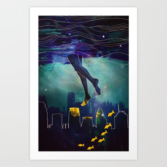 Midnight Swim Art Print