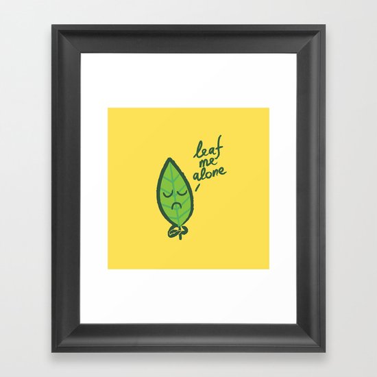 The introvert leaf Framed Art Print