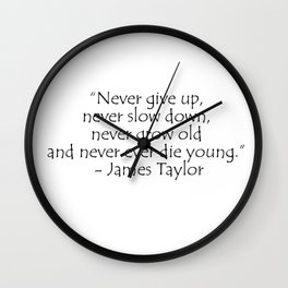 James Taylor, typography Wall Clock
