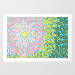 Dahlia, Abstract Pink Flower Art Print