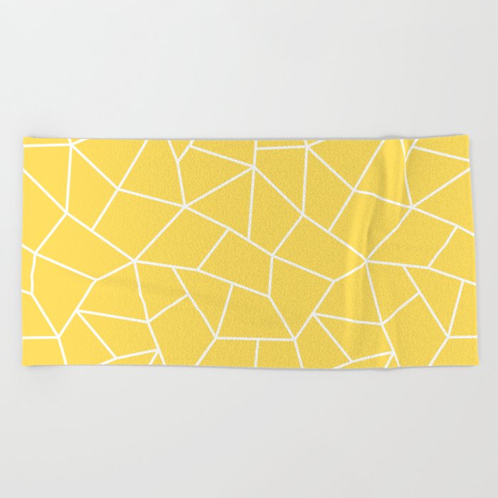Mosaic Art Tile Yellow Beach Towel