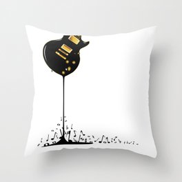 Flowing Music Throw Pillow | Notes, Rockandroll, Guitar, Pickups, Lespaul, Artwork, Iconic, Art, Digital, Icon 