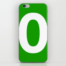 Number 0 (White & Green) iPhone Skin