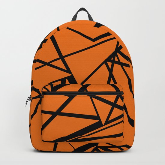 Orange black abstract pattern . Backpack