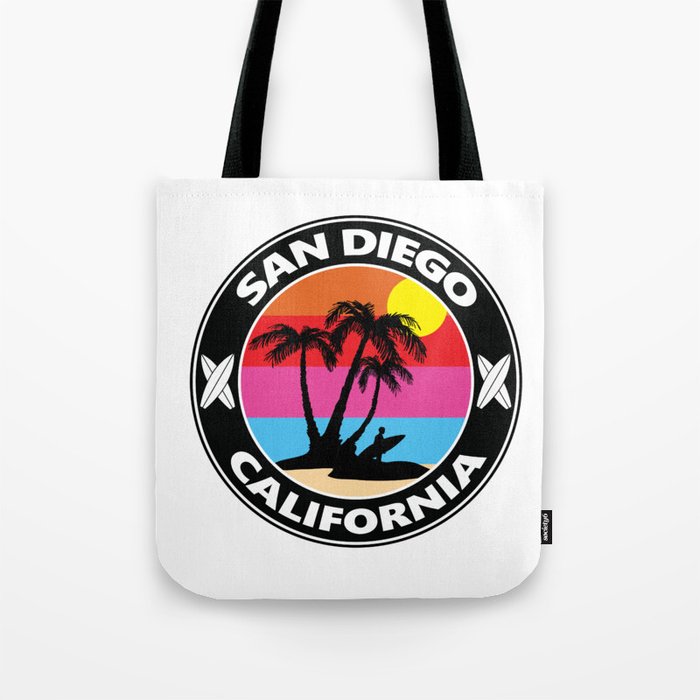 Surf San Diego California Tote Bag