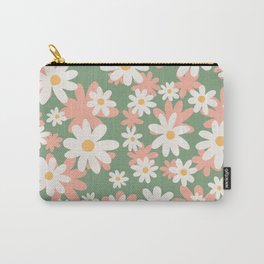 Flower Market London, Pastel Daisies Retro Print Carry-All Pouch