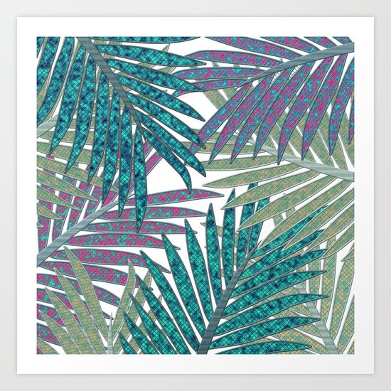 TROPICAL LEAVES GARDEN W Art Print
