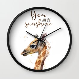 You Are My Sunshine Giraffe Nursery Animals Watercolor Art Wall Clock | Youaremysunshine, Children, Watercolor, Painting, Nurserydecor, Babygiraffe, Youaremysunshineprint, Nurseryart, Junglesafari, Giraffe 