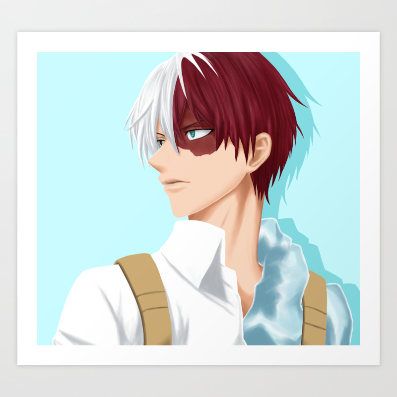 Boku No Hero Academia Anime Fanart Todoroki Shoto Art Print By