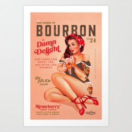 The Babes Of Bourbon Vol. 24: A Damn Delight. Vintage Pin Up Girl & Cocktail Art Art Print