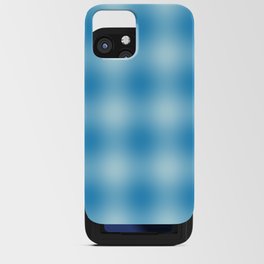 Trippy Blue Gradient Checkerboard Gingham Pattern iPhone Card Case