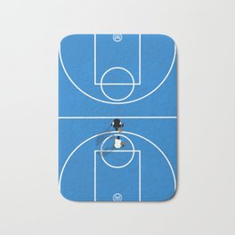 Shooting Hoops | Basketball Court Bath Mat | Referee, Slam Dunk, Coach, Match, Game, Jordan, Streetball, Drone, Graphicdesign, Hoops 