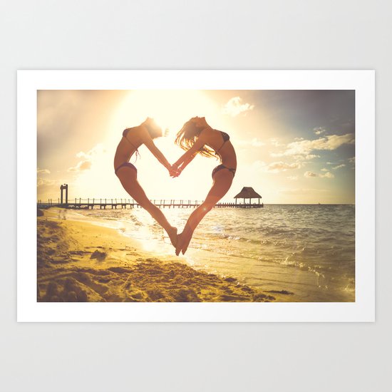 heart beach holiday 5 Art Print