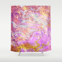 Vibrant Glitter Marble Shower Curtain