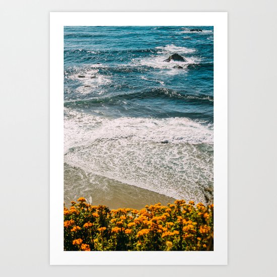 Flowers meet the Sea Art Print