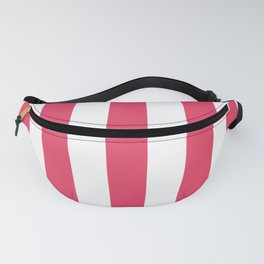 Paradise pink - solid color - white vertical lines pattern Fanny Pack