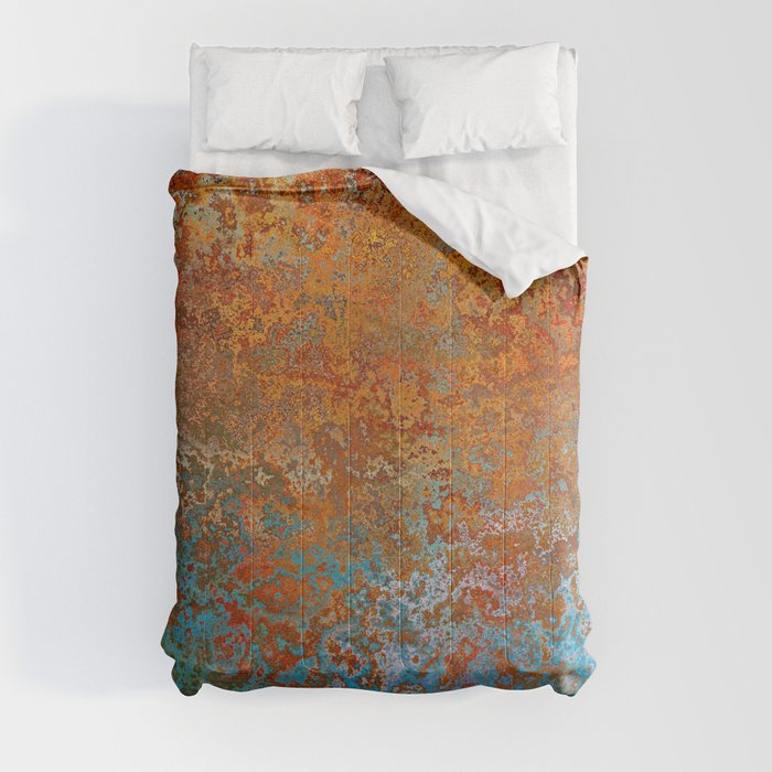 Vintage Rust, Terracotta and Blue Comforter