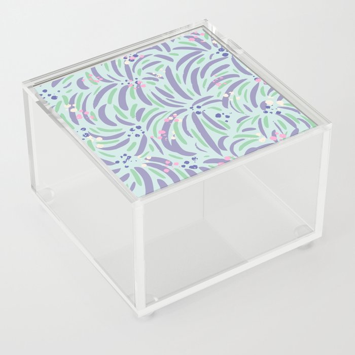 Powerful and floral pattern mint Acrylic Box