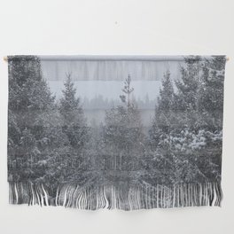 Scottish Highlands Snow Covered Pine Forest  Wall Hanging