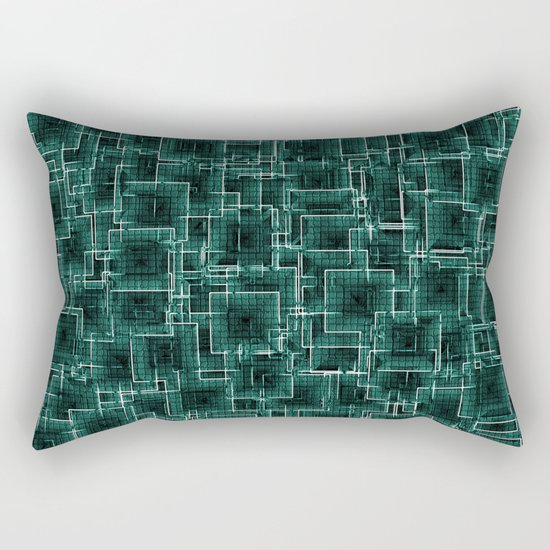 The Maze - Teal Rectangular Pillow