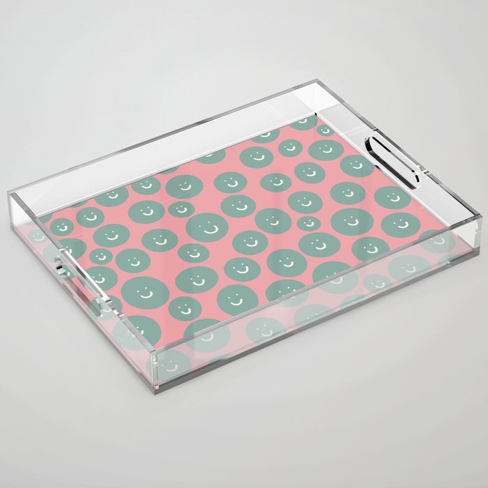 Summer Happy Baby Party - teal and pink Acrylic Tray