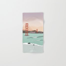 Waves under the Golden Gate Bridge, San Francisco, California Hand & Bath Towel
