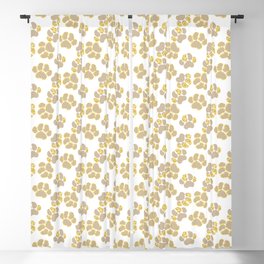 Cute golden paws in pastel colors Blackout Curtain