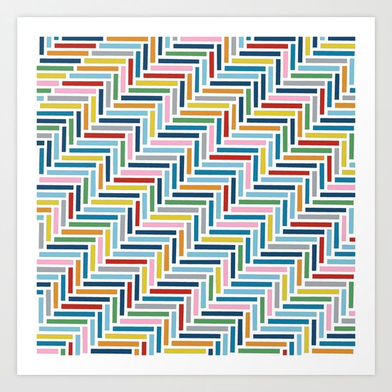 Herringbone 45 Colour Art Print
