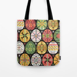 vintage pattern with pysanky. Easter eggs pattern. Ukrainian easter eggs. Eggs with traditional ukrainian folk ornament. Seamless pattern with easter eggs in folk style from Ukraine. Easter decoration Tote Bag