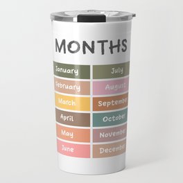 Months of the year poster for kids and toddlers Travel Mug