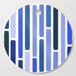 Mid Century Modern Stripes Blue Cutting Board