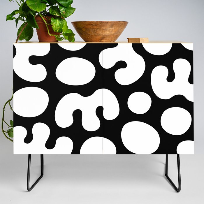 Organic Abstraction 821 Black and White Credenza