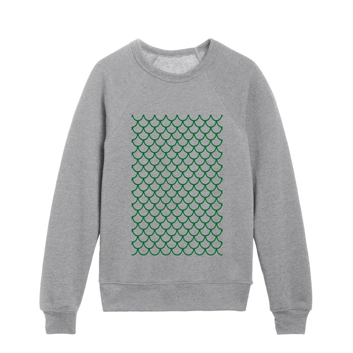 Scales (Olive & White Pattern) Kids Crewneck