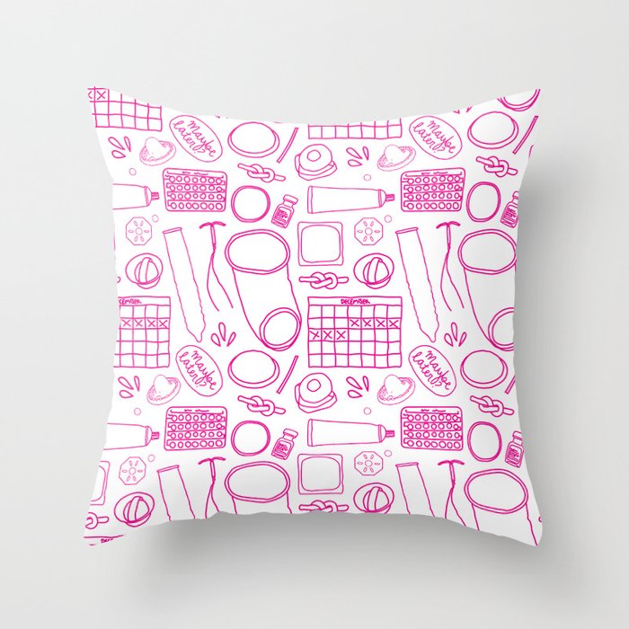 Birth Control Pattern Throw Pillow By Pilltalk Society6