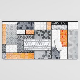 oriental pattern patchwork design Desk Mat