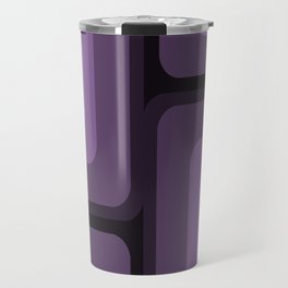 Mid Century Modern Long Rectangles Dark Purple Travel Mug