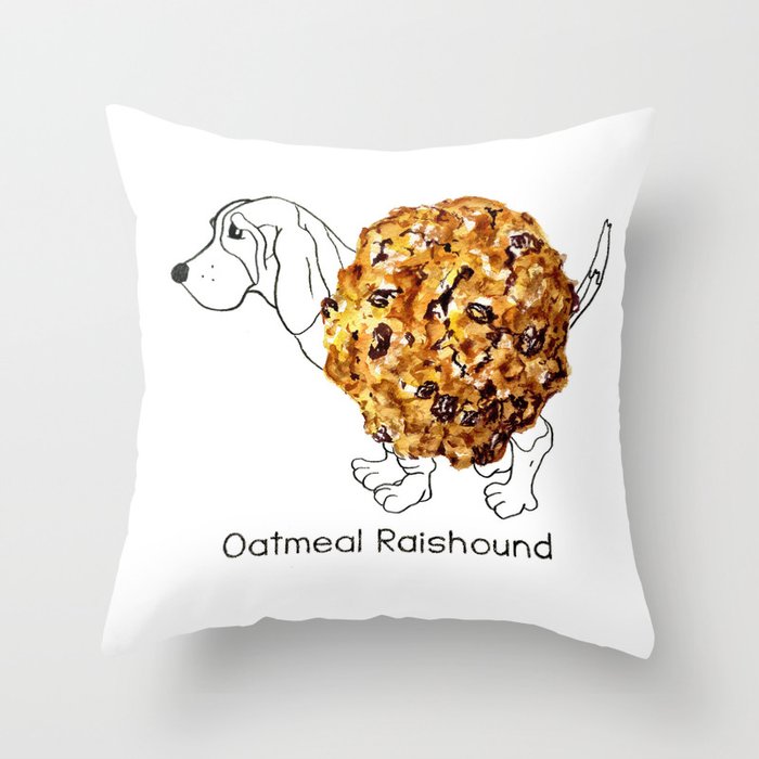 Dog Treats - Oatmeal Raishound Throw Pillow