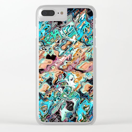 Colorful Distortions Abstract Clear iPhone Case