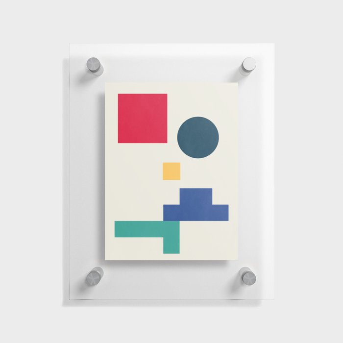 Abstract Geometric Color Block Floating Acrylic Print