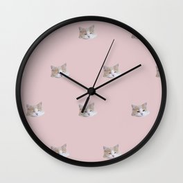 omochi cat monogram Wall Clock