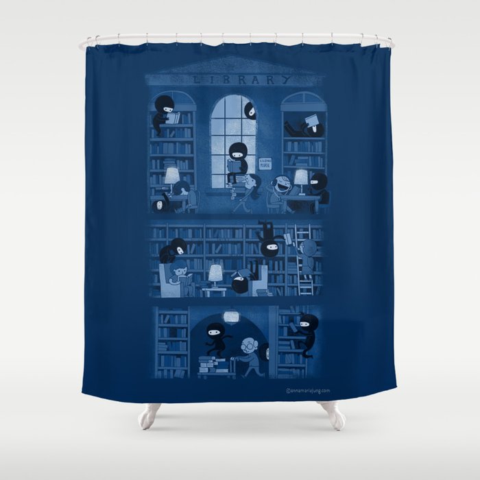 Silence in the Library Shower Curtain