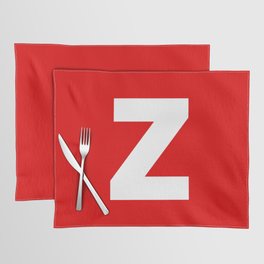 letter Z (White & Red) Placemat