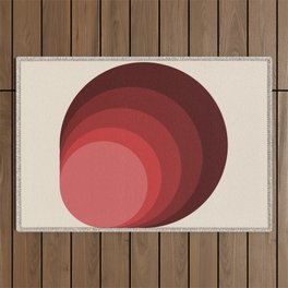Circles in  Red Outdoor Rug
