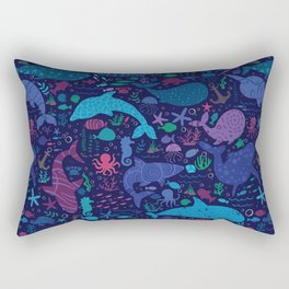 Under the Sea Silhouettes Rectangular Pillow